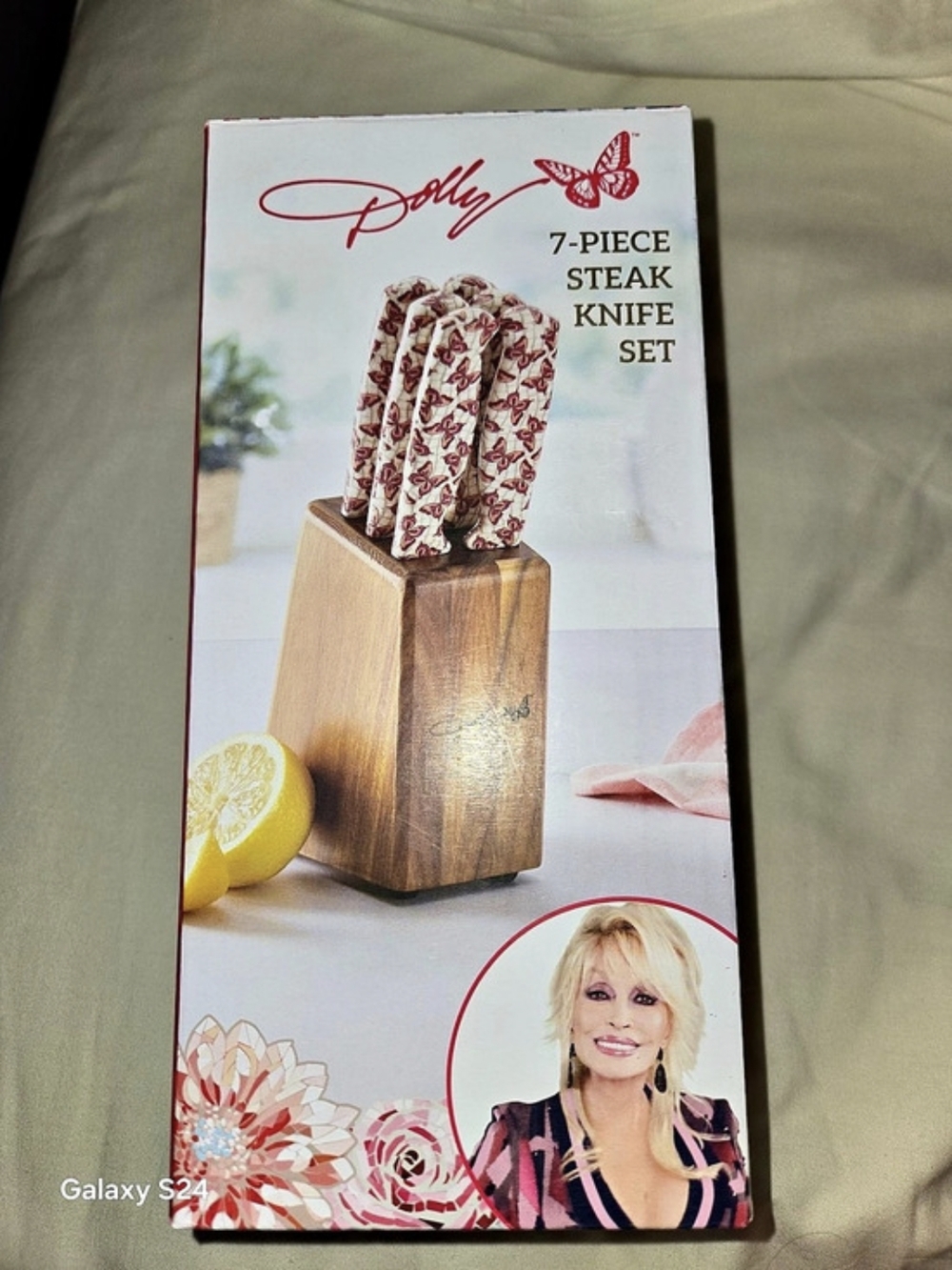 Dolly Parton 7-Piece Steak Knife Set New Butterfly Pattern Handle